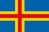 Aland Islands flag large